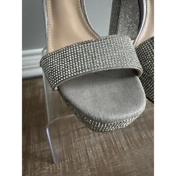 Steve Madden Silver Rhinestone Platform Heels Women’s Size 7.5 - Picture 7 of 9